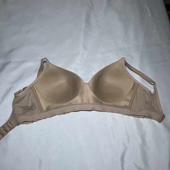 NATORI Cafe Bliss Perfection Contour Soft Cup Bra US 32DDD Wireless Beige Nude - Picture 7 of 8
